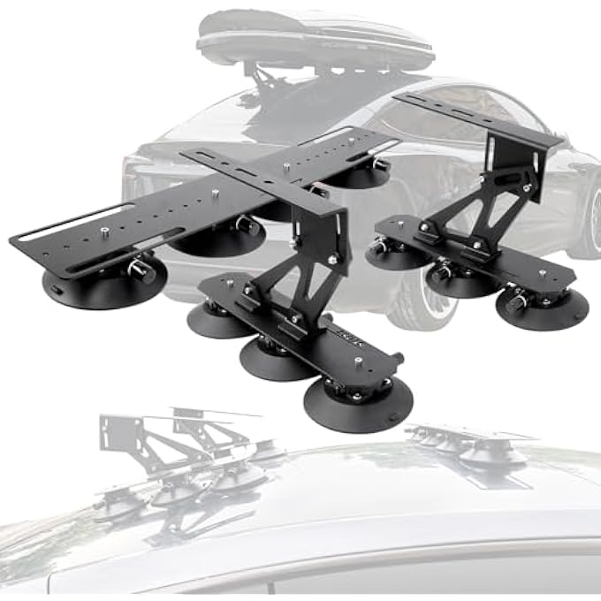 rayihni Suction Cup Roof Rack Used for Bare Roof Sports Cars, Sedans, Hatchback Cars for Cars Without Rails Like BMW KIA VW Mercedes Benz Mazda Chevrolet Toyota Cadillac Nissan Motor - Image 2