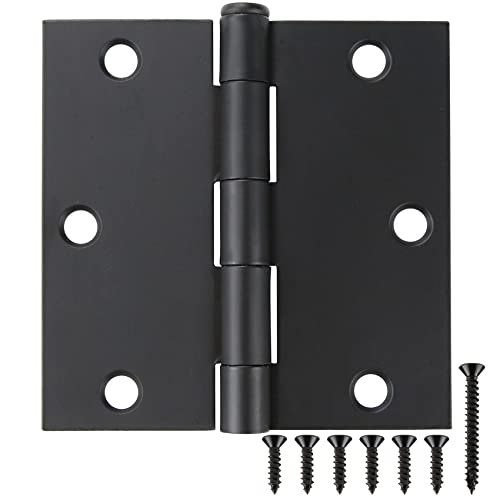 TDCHINGES 18 Pack 3 1/2 Inch Matte Black Door Hinges 3.5" Interior Square Iron Bifold Silver Standard Residential 3 ½"Satin Nickels Hinge for Doors Hardware Kit Tool Office Bedroom Study Living Room Decor - Image 1