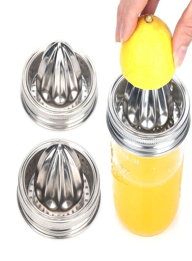ziHenryDa Mason Jar Stainless Steel Juicer Lid (2 Pieces), Citrus Reamer for Wide Mouth Mason Jar Lemon Juicer Manual Citrus Juicer. - Image 1