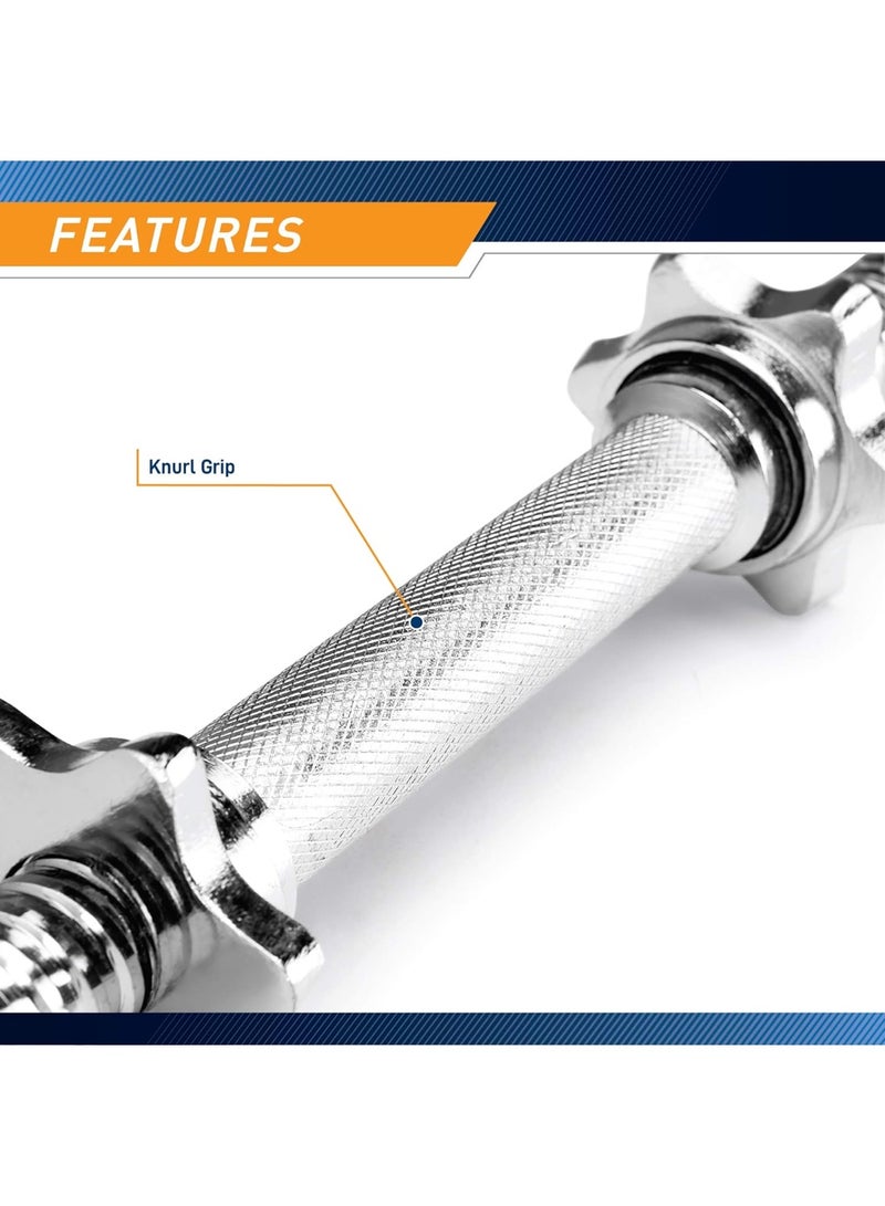 Marcy Marcy 14” Adjustable Chrome Threaded Dumbbell Handles for Standard Weight Plates with 1” Diameter Center TDH-14.1 - Image 2