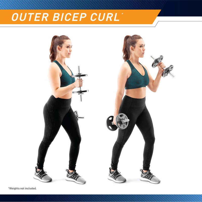 Marcy 14â€ Adjustable Chrome Threaded Dumbbell Handles for Standard Weight Plates with 1â€ Diameter Center TDH-14.1 - Image 5