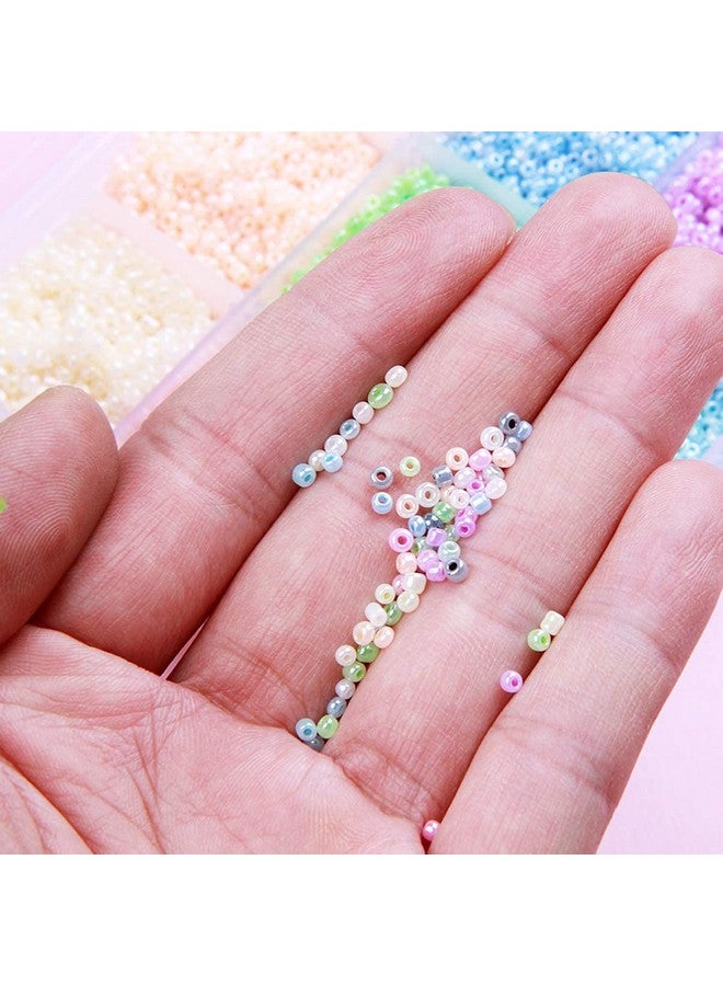 Beadsnfashion Glass Seed Beads Multi Color with Beads Storage Box and 40 Mtrs Nylon Thread for Jewellery Making, Embroidery & Crafts DIY Kit, Size 2mm (Pack of 15 Colors) - Image 3