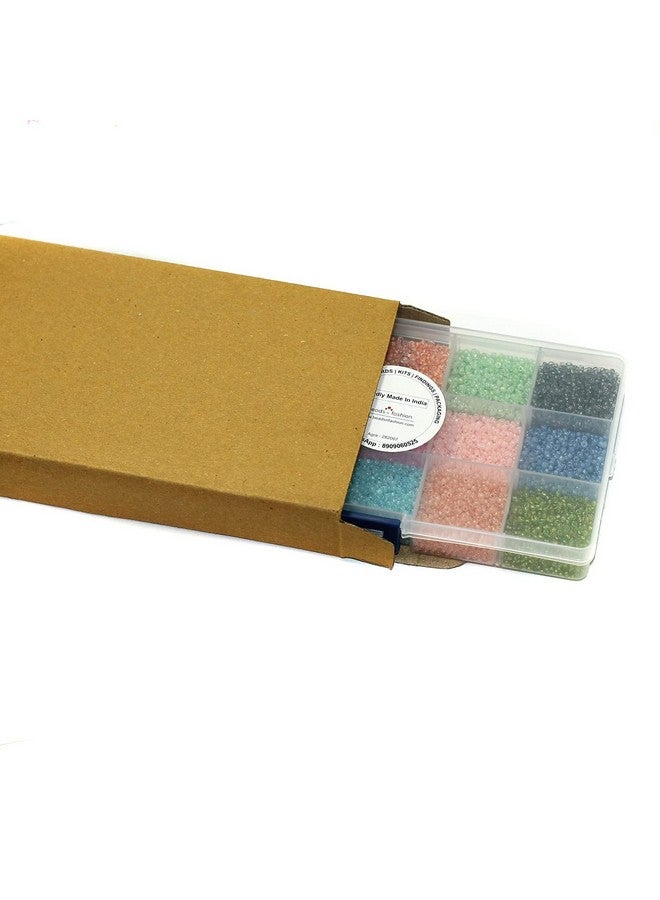 Beadsnfashion Glass Seed Beads Multi Color with Beads Storage Box and 40 Mtrs Nylon Thread for Jewellery Making, Embroidery & Crafts DIY Kit, Size 2mm (Pack of 15 Colors) - Image 4