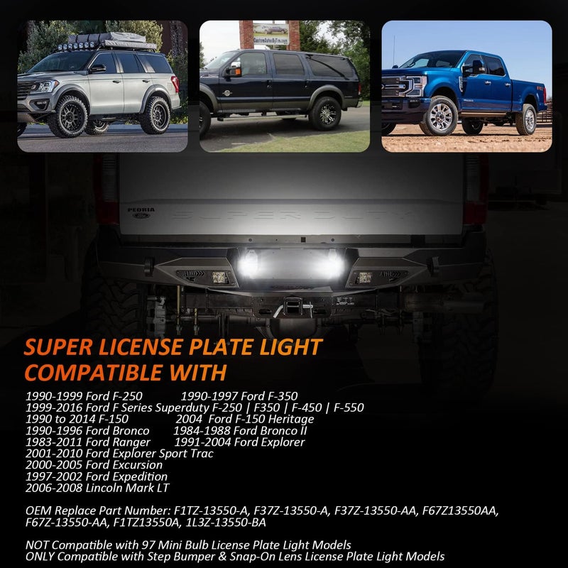 Bestview License Plate Light Assembly for Ford Vehicles - 6500K White LED Tag Light - Image 4