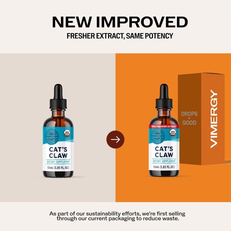 Vimergy Organic Catâ€™s Claw Liquid â€“ Provides Antioxidant Support* â€“ Benefits The Immune System* â€“ Organic, Vegan, Gluten-Free, Non-GMO â€“ 30 Servings (55 ml) - Image 2