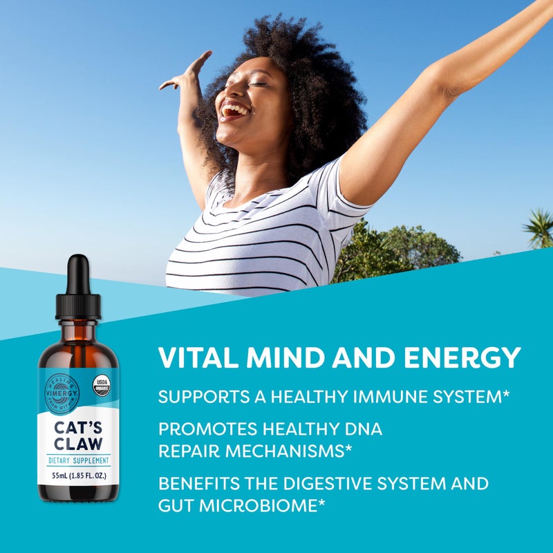 Vimergy Organic Catâ€™s Claw Liquid â€“ Provides Antioxidant Support* â€“ Benefits The Immune System* â€“ Organic, Vegan, Gluten-Free, Non-GMO â€“ 30 Servings (55 ml) - Image 3