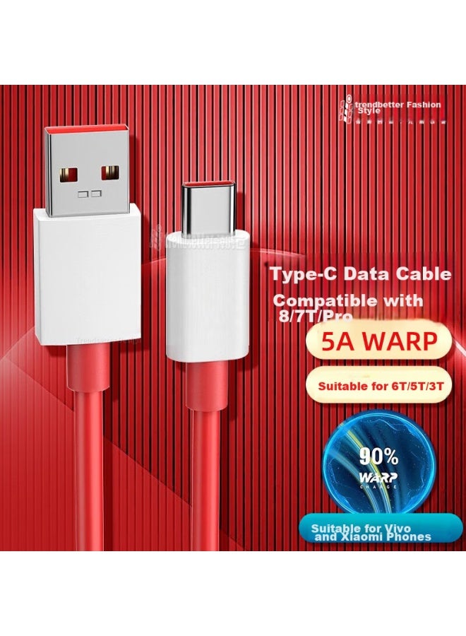 trendsetter Fast Charging Cable Compatible With Oneplus 8/8t/7t/7/pro/6t/5t/3t, Oppo A32/k5/k7/a92, Lenovo And Huawei Phones - Image 1