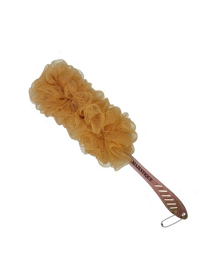 MAJESTIQUE Back Scrubber For Showerloofah Long Handle Bath Body Brushsoft Nylon Mesh Sponge For Showerloofah On A Stick For Men Women Body Wash Loofah Cleaning Luffa (Brown) - Image 2