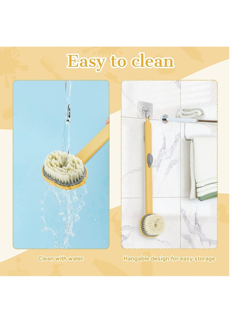 Zikra Brush Long Handle for Shower Long Handle Liquid Bath Brush Storable Body Wash Family Essentials Soft Bath Massage Cleaning Brushes with Soap Dispenser for Exfoliation Scrubbing Shower - Image 4