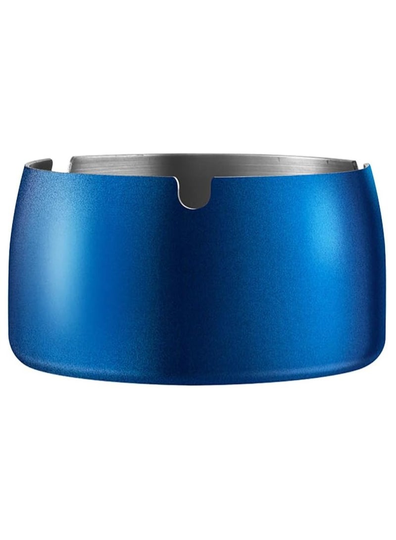 Rubik Ashtray for Cigarettes, Stainless Steel Windproof Ash Tray for Indoor Outdoor Patio Home Office Hotel (Blue, Large)  - Image 1