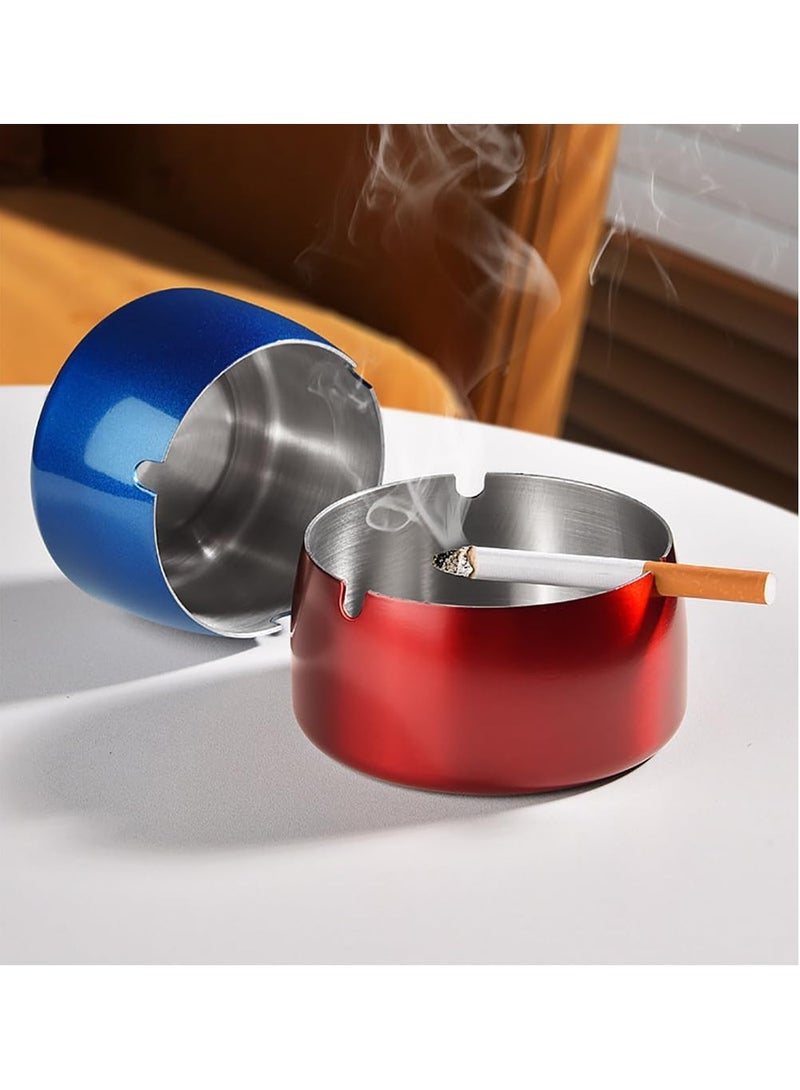 Rubik Ashtray for Cigarettes, Stainless Steel Windproof Ash Tray for Indoor Outdoor Patio Home Office Hotel (Blue, Large)  - Image 3