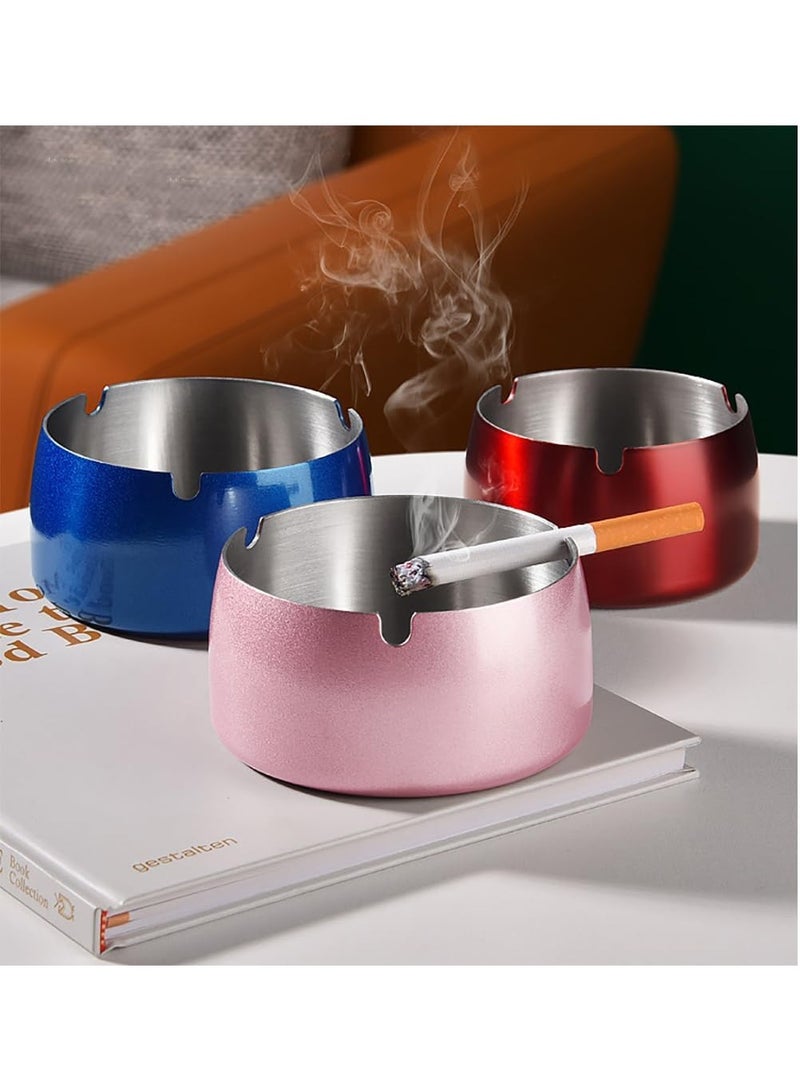 Rubik Ashtray for Cigarettes, Stainless Steel Windproof Ash Tray for Indoor Outdoor Patio Home Office Hotel (Blue, Large)  - Image 4
