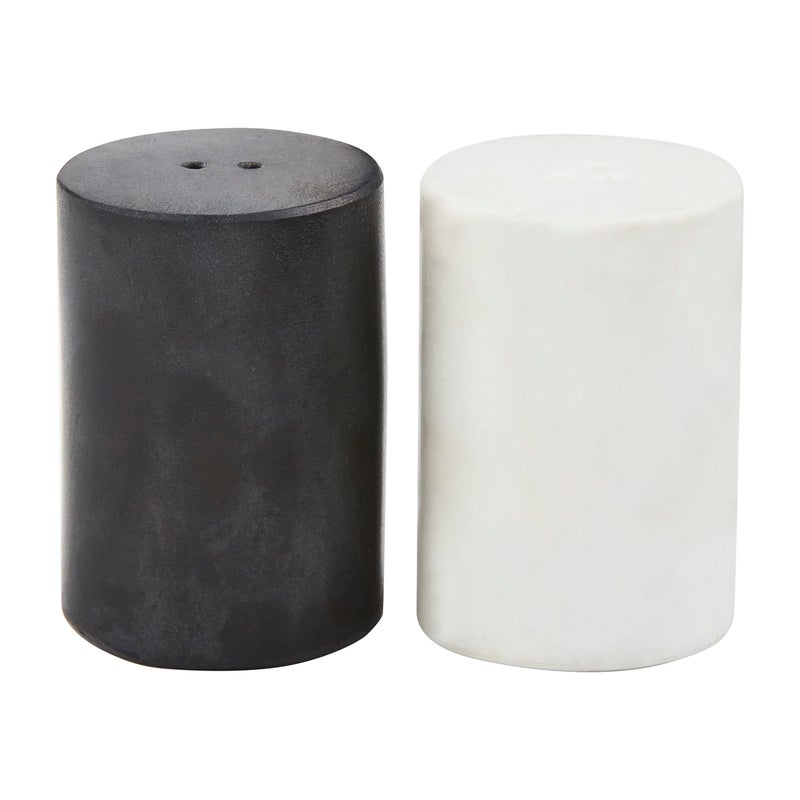 Mud Pie Black White Marble S P Shakers 2 34 x 1 34 dia