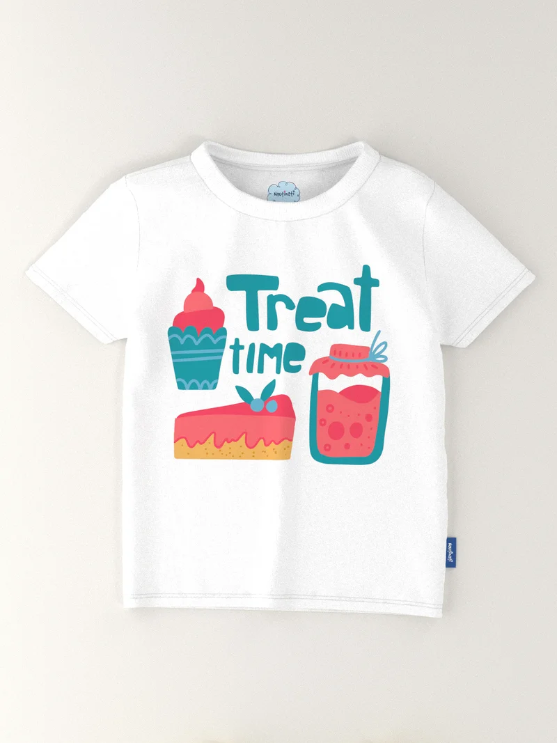 نوتيناتي Nautinati Girls' Pack of 2 Cotton Candy Graphic Printed T-shirts