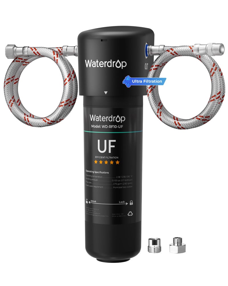 Waterdrop 10UA-UF 0.01 Î¼m Ultra Filtration Under Sink Water Filter System, 1 Year, Reduces Lead, Chlorine, Bad Taste & Odor, Direct Connect to Kitchen Faucet, USA Tech - Image 1