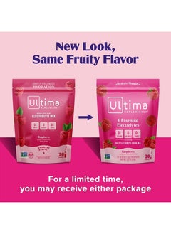 Ultima Replenisher Daily Electrolyte Powder Drink Mix – Raspberry, 20 Stickpacks – Hydration Packets with 6 Key Electrolytes and Trace Minerals – Keto Friendly, Vegan, Non-GMO and Sugar-Free  - Image 2