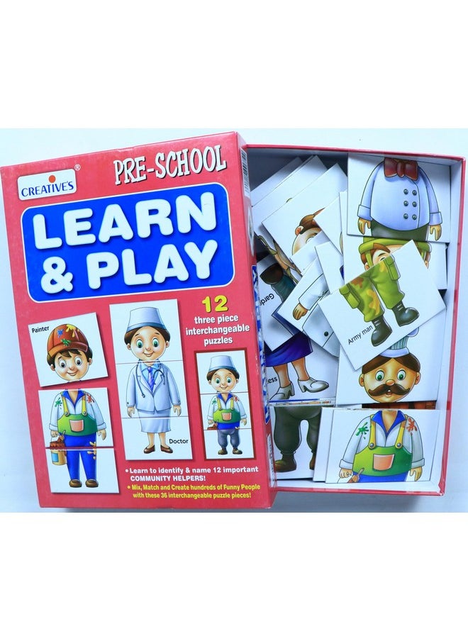 Creative's Creative's Learn and Play | Educational Puzzle Game | Learn & Identify & Name 12 Important Community Helpers | Doctor, Painter, Lawyer, Teacher & More | Fun with Learn Game for 2 & Up Kids  - Image 2