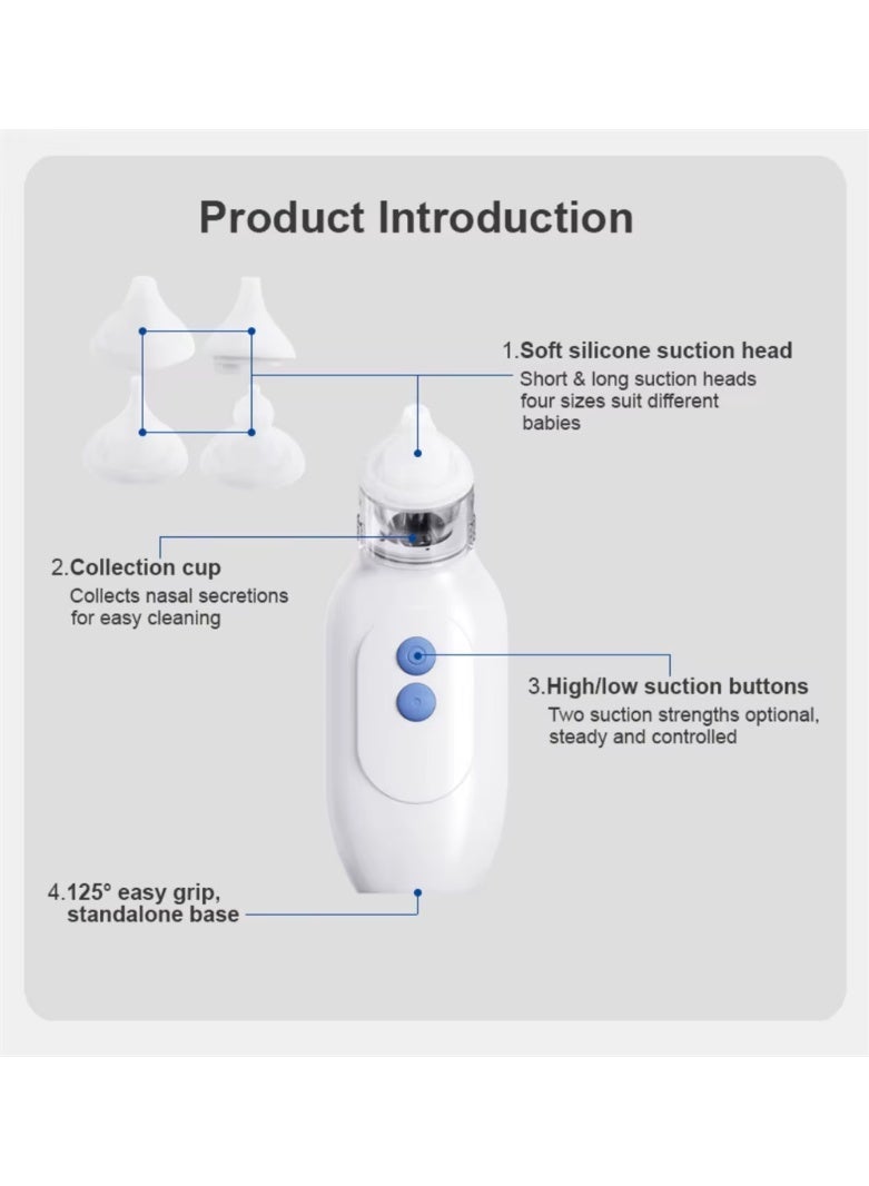 trister Nasal Aspirator, Electric Baby Nose Cleaner and Sucker with 2 Suction Levels and Soft Silicone Tips | Quick and Gentle Relief from Stuffy Noses - Image 2