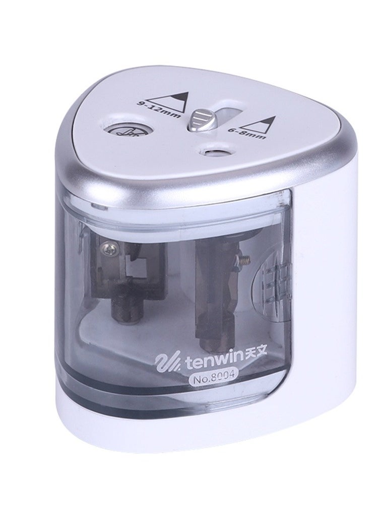 tenwin 2-Holes Electric Pencil Sharpener Silver 