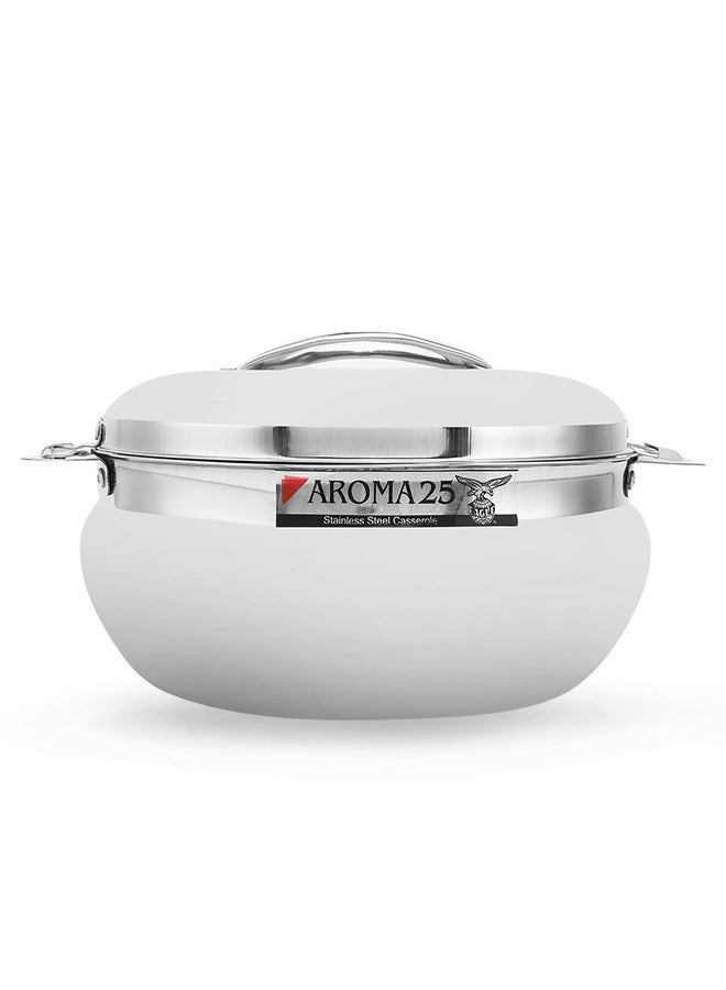 Eagle Aroma Stainless Steel Thermoware Casserole Keeps Food Hot and Fresh for Long Hours (2500 ml) - Image 1