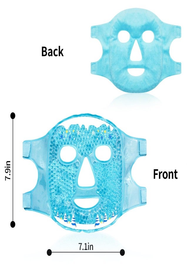 كونبيلا قناع كونبيلا البارد للعينين، قناع ثلجي للوجه، كمادات ساخنة وباردة للهالات السوداء، والانتفاخ، والصداع النصفي، والصداع، والتوتر، والاحمرار، أقنعة تبريد للوجه للنساء والرجال، العناية بالبشرة (#02 أزرق) - Image 4