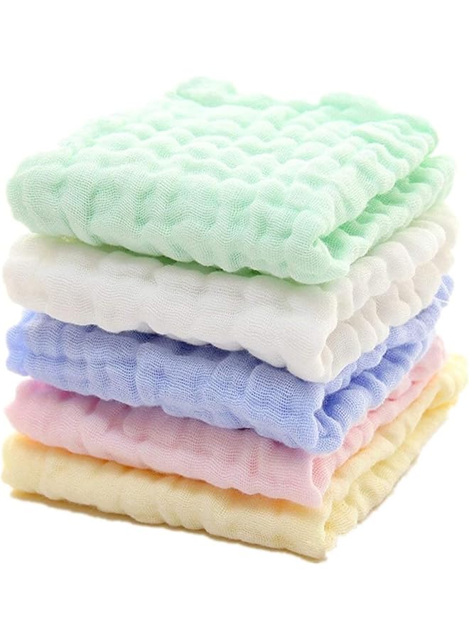 SKY-TOUCH 5Pcs Muslin Baby Washcloths And Towels Soft Newborn Baby Towel And Washcloth For Sensitive Skin - Image 1