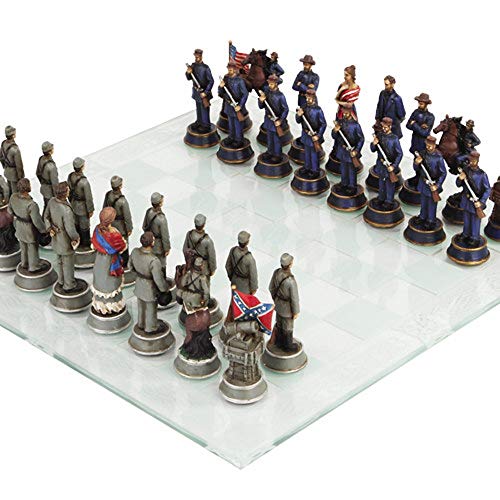 PTC Civil War Solider Themed Chess Set with Glass Board, Multicolor - Image 2