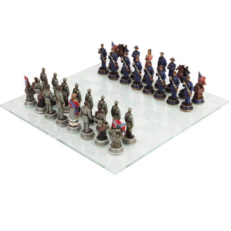 PTC Civil War Solider Themed Chess Set with Glass Board, Multicolor - Image 4