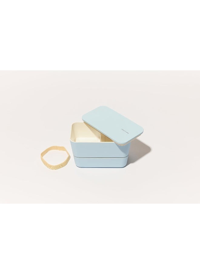Takenaka - TAKENAKA Bento Lunch Box, Flat Dual Eco-Friendly and Sustainable Bento box from Japan (Ocean Breeze) - Image 1