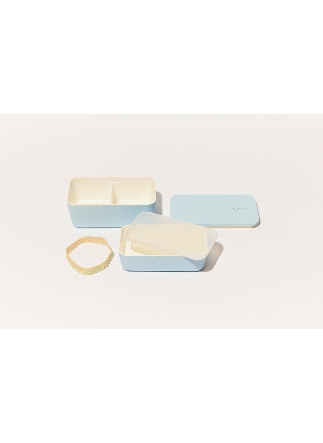 Takenaka - TAKENAKA Bento Lunch Box, Flat Dual Eco-Friendly and Sustainable Bento box from Japan (Ocean Breeze) - Image 1