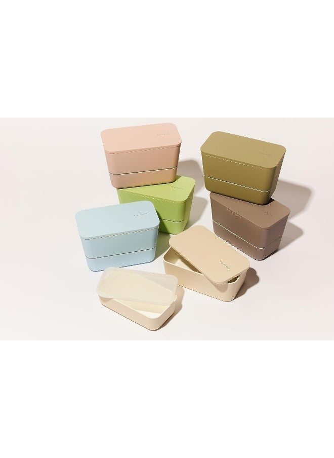 Takenaka - TAKENAKA Bento Lunch Box, Flat Dual Eco-Friendly and Sustainable Bento box from Japan (Ocean Breeze) - Image 1