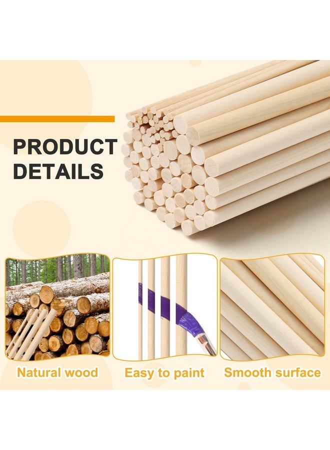 HAPY SHOP 80 Pieces Wooden Dowel Rods Assorted Sizes Dowel Rods 1/8, 3/16, 1/4, 5/16 x 11.8 Inch Unfinished Natural Wood Craft Dowel Rods for Crafts and DIY - Image 3