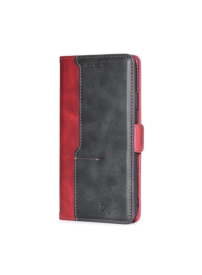 S-TOP Case For Samsung Galaxy A50 Retro Texture Contrast Color Side Buckle Horizontal Flip Leather Case with Holder & Card Slots & Wallet - Image 2