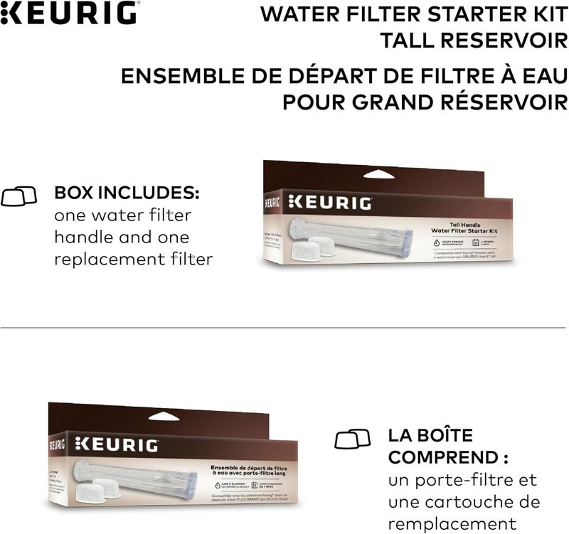 Keurig طقم بدء فلتر مياه بمقبض طويل، يأتي مع مقبض و 2 فلتر مياه بديل، متوافق مع بعض صانعات القهوة (عبوة من 6) - Image 2