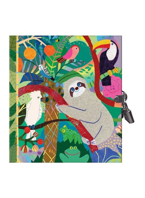 : Secret Sloth Hardcover Journal With Lock And Key Perfect Way To Practice Gratitude And Mindfulness Foil Cover And Spine Perfect For Ages 5 And Up