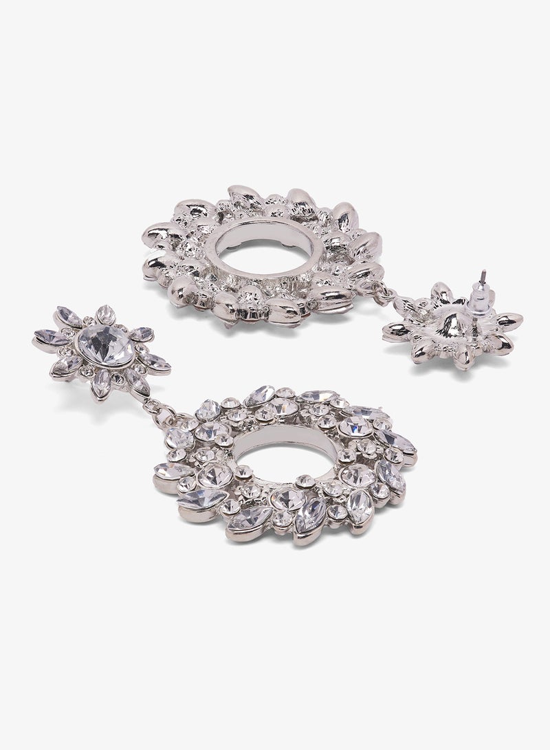 Ella Limited Edition Diamonte Rhinestone Embellished Drop Down Earrings - Image 2