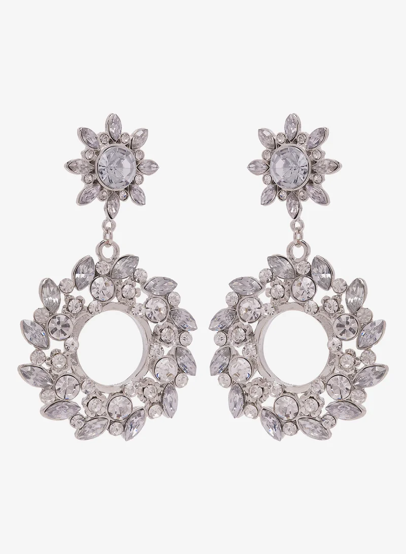 Ella Limited Edition Diamonte Rhinestone Embellished Drop Down Earrings