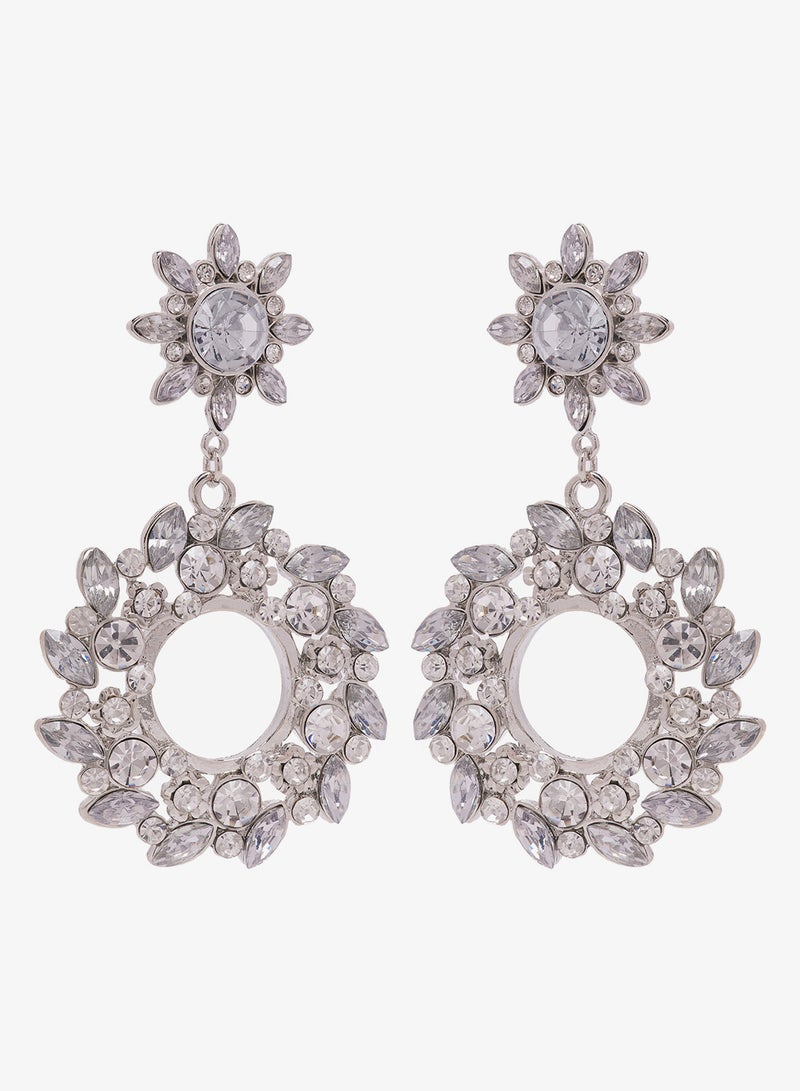 Ella Limited Edition Diamonte Rhinestone Embellished Drop Down Earrings - Image 1