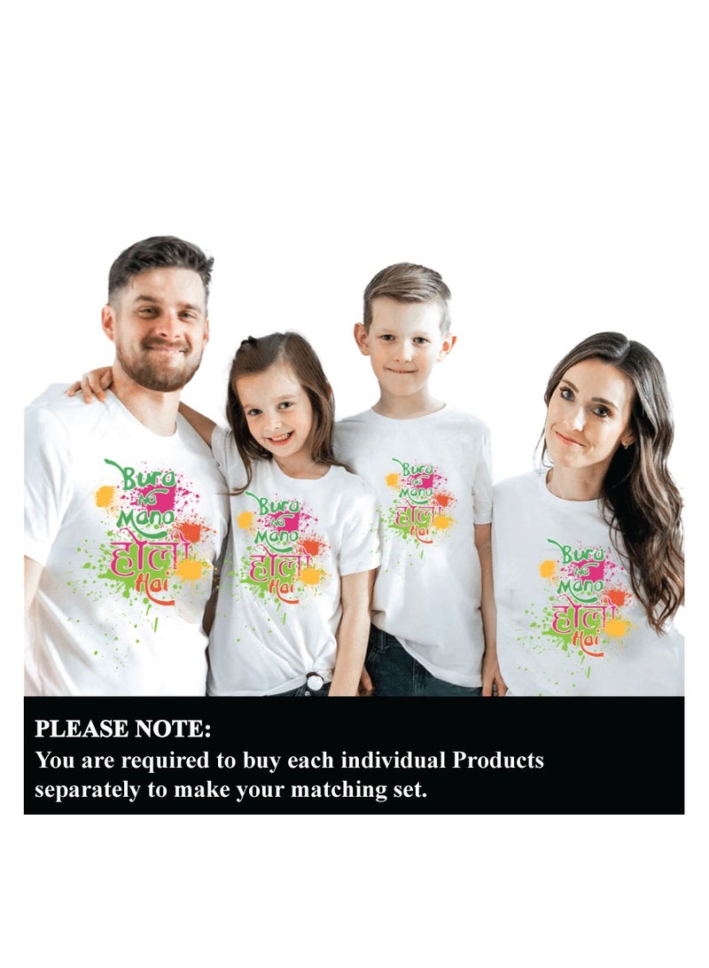 برينت شوب فور مي احتفال هولي - تي شيرتات عائلية متطابقة - تي شيرت عائلة هولي - تي شيرت هولي هاي المطابق للرجال والنساء والأطفال برقبة دائرية من Holi Famliy - Image 2