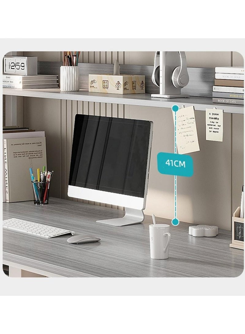 Alissa Modern Grey Home Office Desk with 3 Shelves – 120cm MDF & Steel Workstation Table for Computer & Study - Image 5