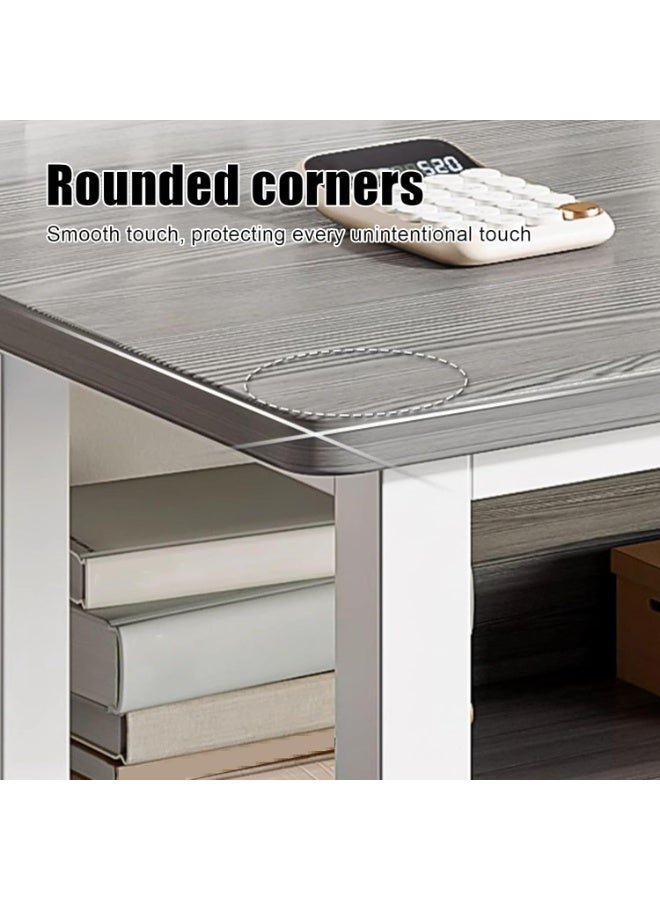 Alissa Modern Grey Home Office Desk with 3 Shelves – 120cm MDF & Steel Workstation Table for Computer & Study - Image 4