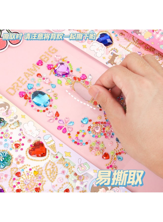 HELPS New Cartoon Diamond Stickers Children's Diamond Three-dimensional Painting Color Journal Stickers Student Reward Material Paper - Image 3