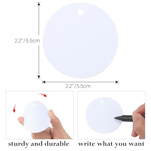 G2PLUS 100PCS White Gift Tags with String22 Round Paper Tag Blank Hang Tag Circle Tags with Holes for Craft Projects Xmas Gift DIY Wedding Favor Bag - Image 5