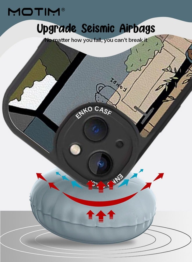 Motim حافظة جلدية على شكل قطة لهاتف آيفون 14 بتصميم قطة لطيفة حافظة هاتف مقاومة للصدمات وغطاء ناعم نحيف للفتيات والنساء - Image 2