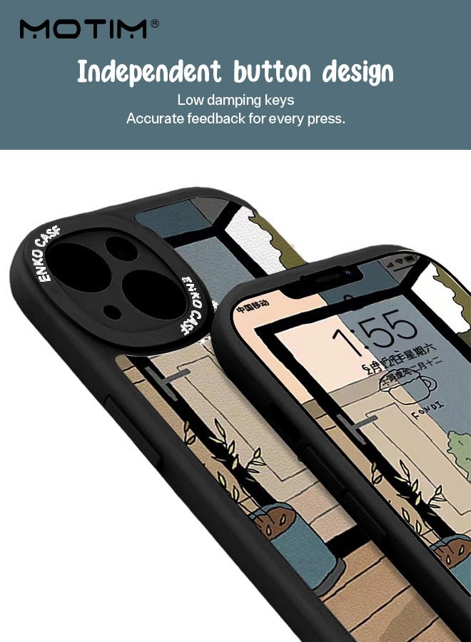 Motim حافظة جلدية على شكل قطة لهاتف آيفون 14 بتصميم قطة لطيفة حافظة هاتف مقاومة للصدمات وغطاء ناعم نحيف للفتيات والنساء - Image 3