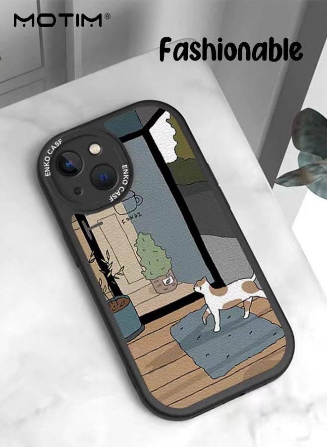 Motim حافظة جلدية على شكل قطة لهاتف آيفون 14 بتصميم قطة لطيفة حافظة هاتف مقاومة للصدمات وغطاء ناعم نحيف للفتيات والنساء - Image 5