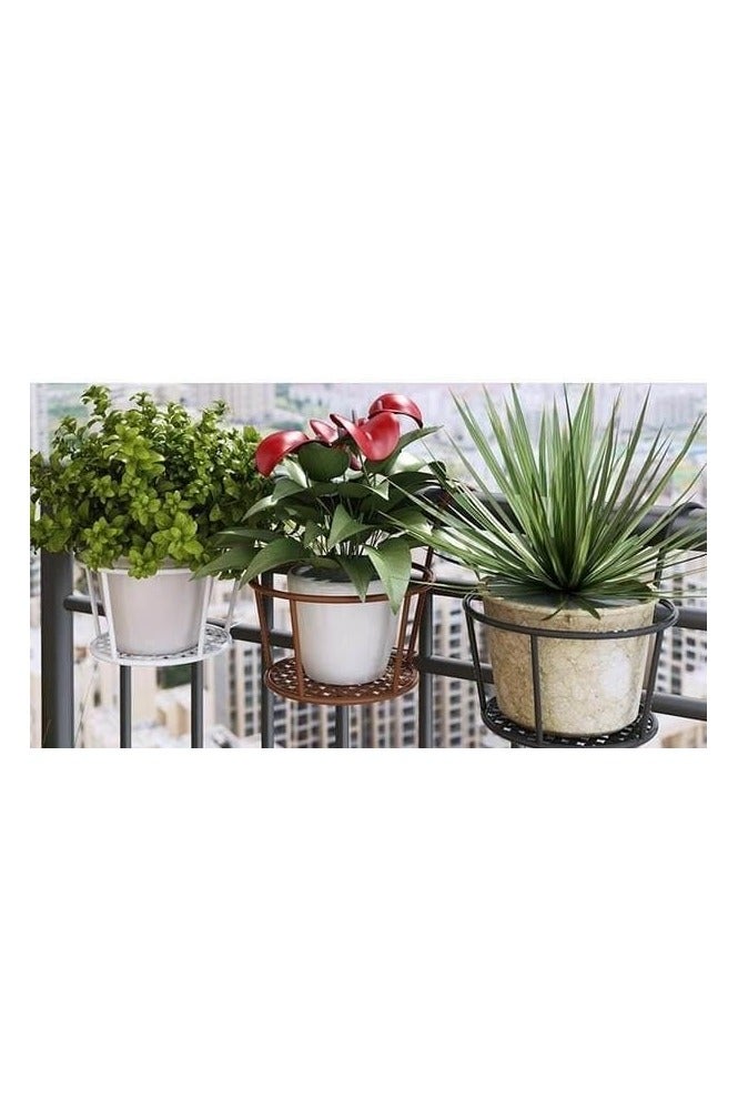 أمم حامل زهور للشرفة، حامل زهور معلق، حامل زهور معلق للأوركيد، حامل زهور معلق للخارج، حامل زهور معلق من الحديد، أسود، 1 قطعة - Image 4