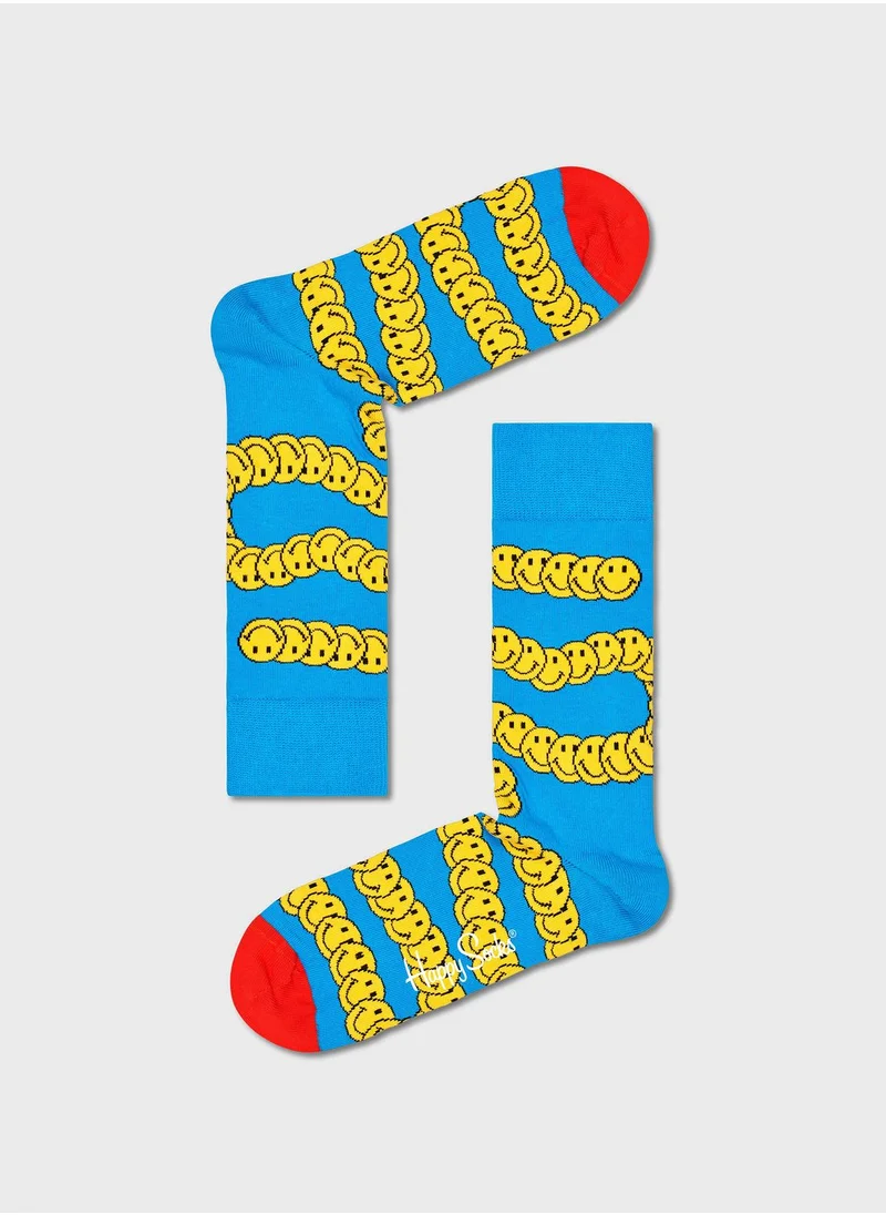 Happy Socks 6-Pack Embroidered Crew Sock