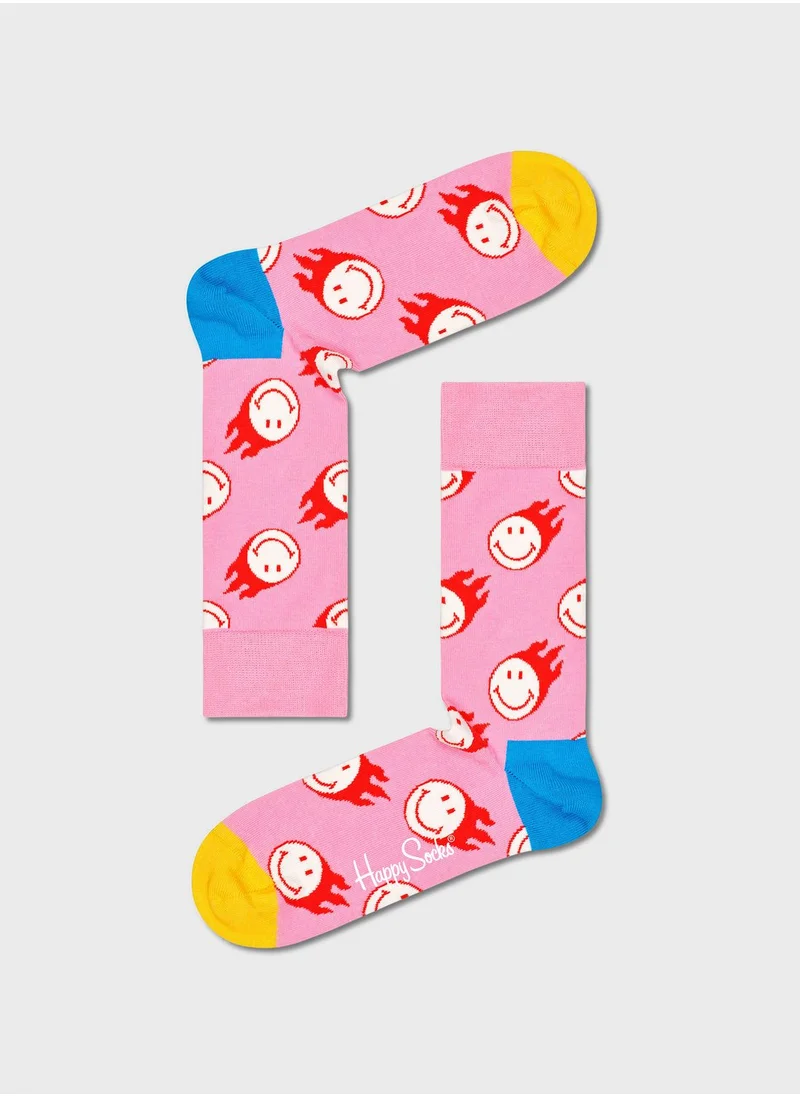 Happy Socks 6-Pack Embroidered Crew Sock