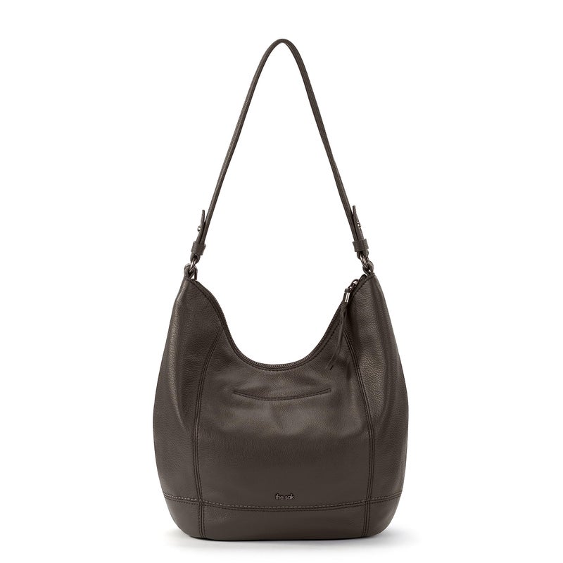 The Sak Sequoia Hobo Bag in Leather, Single Shoulder Strap, Slate - Image 5